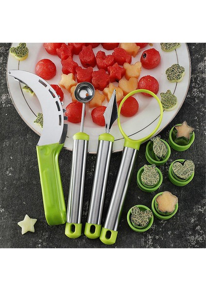 10 Parçalı Meyve Tabağı Takım Seti 1xkarpuz Kesici 1xhamur Makinesi 1xtoplayıcı 1xoyma Bıçağı 6xmeyve ve Sebze Erişte Kalıbı (Yurt Dışından) fırsatları