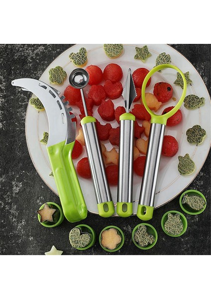 10 Parçalı Meyve Tabağı Takım Seti 1xkarpuz Kesici 1xhamur Makinesi 1xtoplayıcı 1xoyma Bıçağı 6xmeyve ve Sebze Erişte Kalıbı (Yurt Dışından) indirimleri