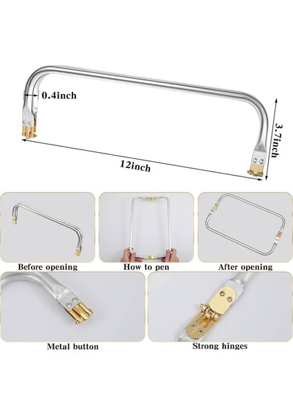 12 Inç Çanta Çerçevesi Dikdörtgen Kilit Çerçevesi Öpücük Kilit Tokalı Çanta Çerçevesi Donanım Yedekleri Çanta Kapatma 4 Adet (Yurt Dışından) fırsatları
