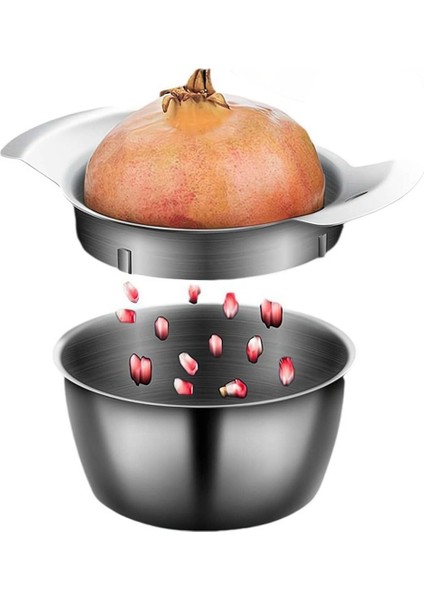 Nar Soyma Aleti Paslanmaz Çelik Nar Çekirdeği Çıkarma Aleti, Kase ve Ahşap Çekiç ile (Yurt Dışından)