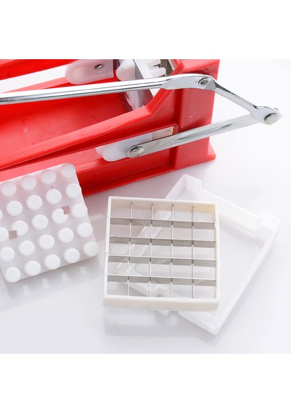 Paslanmaz Çelik Patates Kızartması Kesici Patates Sebze Kesici 2 Bıçak, Kırmızı (Yurt Dışından) fırsatları