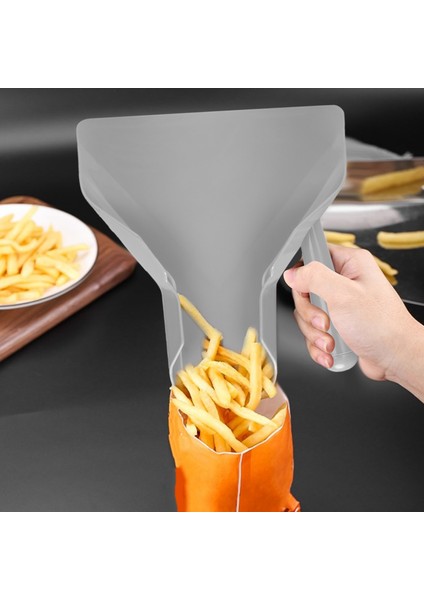 Plastik Cips Kepçesi Patates Kızartması Kürek Yükleyici Cips Paketleme Küreği Huni Patlamış Mısır Fast Food Sağ Sap (Yurt Dışından) indirimleri
