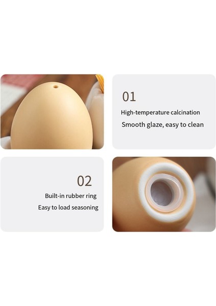 Seramik Tuz ve Biberlik Seti, Karton Tasarımlı Tutma Standlı Mini Kahverengi Yumurta Şeklinde Tuzluklar (Yurt Dışından) indirimleri