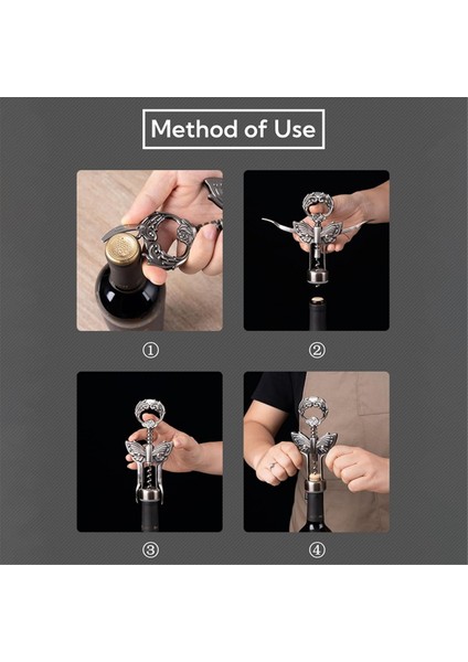 Şarap Açacağı, 3'ü 1 Arada Çinko Alaşımlı Premium Kanatlı Tirbuşon Şarap Şişe Açacağı ve Çok Amaçlı Şişe Açacağı Coppercolor (Yurt Dışından) fırsatları