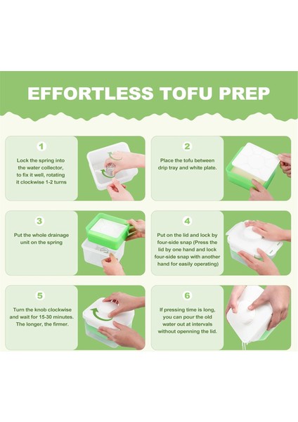 Tofu Presi, Ayarlanabilir Tofu Presi, Bulaşık Makinesinde Yıkanabilir, Damlama Tepsili Büyük Vegan Tofu Presi Süzgeci, Çıkarma Işlemini Hızlandırın (Yurt Dışından) indirimleri