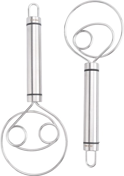 Danimarka Hamur Çırpıcı, 2'li Paket Premium Paslanmaz Çelik Hollanda Çırpıcı, Ekmek, Pasta, Pizza Için Büyük El Mikseri Artisan Blender (Yurt Dışından) modelleri