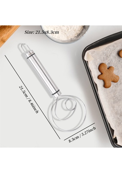 Danimarka Hamur Çırpıcı, 2'li Paket Premium Paslanmaz Çelik Hollanda Çırpıcı, Ekmek, Pasta, Pizza Için Büyük El Mikseri Artisan Blender (Yurt Dışından) indirimleri