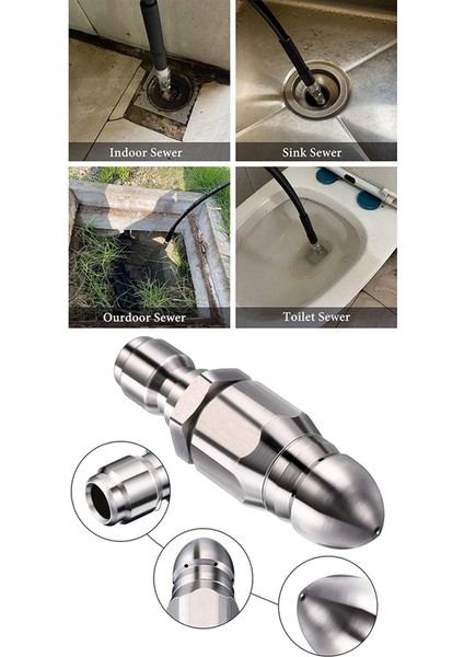 Kanalizasyon ve Kanalizasyon Hortumu Nozumu Yıkama Aksesuarları Için 1/4 Yüksek Basınç Çıkarma Yıkayıcı Nozülleri 5000PSI (Yurt Dışından) fırsatları
