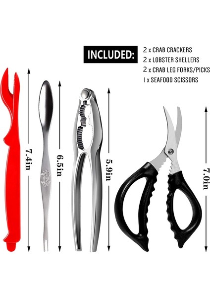 Parça Deniz Ürünleri Aletleri Seti 2 Yengeç Kırıcı, 2 Istakoz Kabuğu, 2 Yengeç Çatalı/turşu ve 1 Deniz Ürünleri Makası Içerir (Yurt Dışından) fiyatları