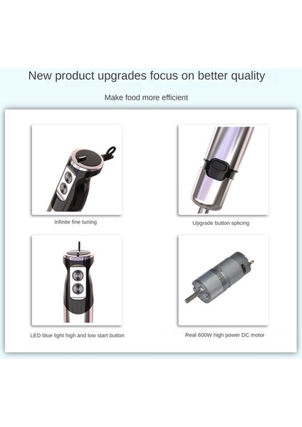 Daldırma El Blenderi 5'i 1 Arada 600W Elektrikli Blender El Tipi Çubuk Mikser Emülsiyon Blenderlar Mutfak Smoothie'si Için Abd Fişi (Yurt Dışından) fiyatları