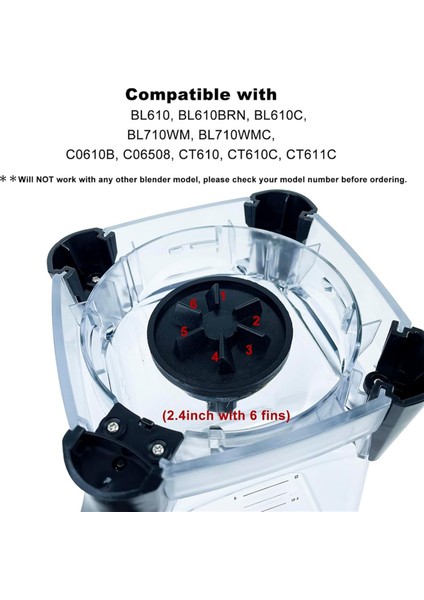 Ninja BL610 BL710 Serisi 72 Oz (9 Bardak) Sürahi, Sürücü Kavraması ve Sürücü Pimi Saplama Seti Için Blender Yedek Parçaları (Yurt Dışından) fırsatları