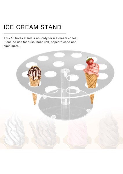 16 Tutucu Akrilik Dondurma Külahı/suşi El Rulosu Standı Şeffaf (Yurt Dışından) modelleri