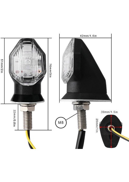 2pcs Evrensel Motosiklet Dönüş Sinyal Göstergesi Işık Lamba Ampulleri Siyah Amber 12V (Yurt Dışından) modelleri