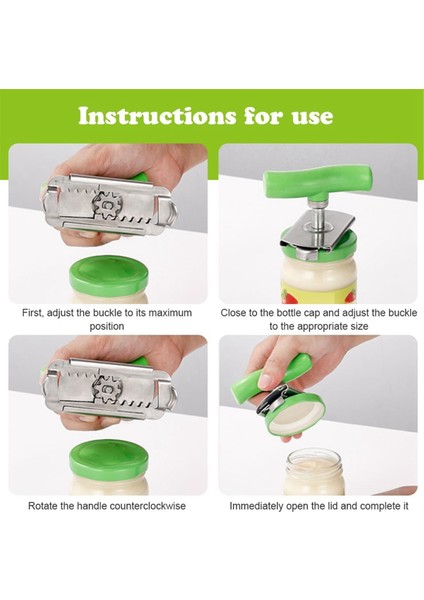 Zayıf Eller Için Kavanoz Açacağı Kolay Açılır Ayarlanabilir Tutacaklı Kavanoz Açacağı, Yaşlılar Için Paslanmaz Çelik Konserve Açacağı Şişe Teneke Kapağı (Yurt Dışından) fırsatları