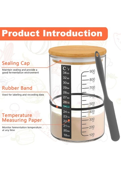 Cam Ekşi Maya Başlangıç Kavanozu Fermantasyon Kabı Tankı Geniş Ağızlı Ekşi Maya Kavanozu Mutfak Pişirme Gıda Saklama Için (Yurt Dışından) indirimleri