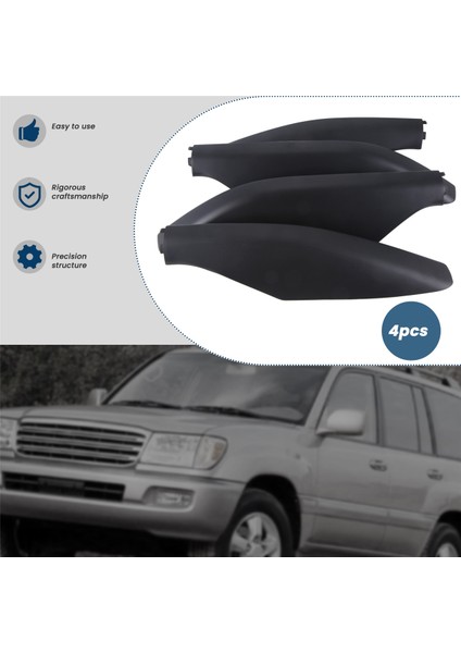 Toyota Land Kruvazörü Prado LC120 03-09 Matt Black Için Araba Çatı Rafı Kapağı Bagaj Kaydırıcı Ray Koruma Kapağı 6349260040 (Yurt Dışından) indirimleri