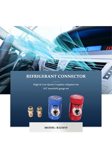 Araç Ac Yüksek/düşük Yan R1234YF Hızlı Kuplörler Adaptörler Dönüşüm Kiti Manuel Kuplörler (Yurt Dışından) indirimleri