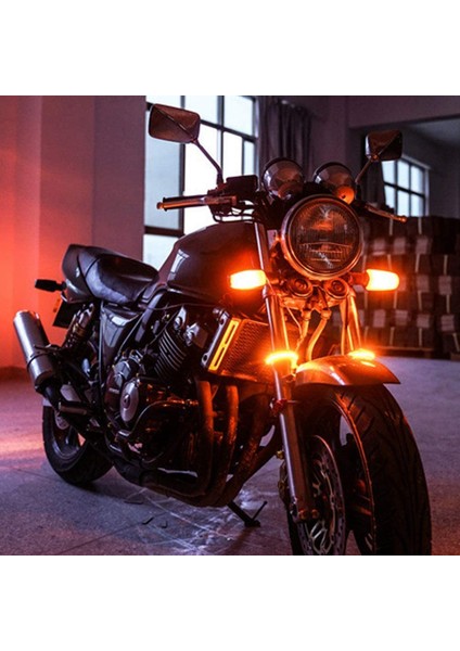 2pc Esnek Switchback Çift Renkli Motosiklet LED Çatal Turn Sinyal Göz Kırpanlar Drl Gündüz Çalışan Işık Su Geçirmez (Yurt Dışından) modelleri