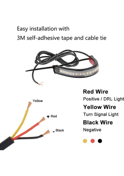 2pc Esnek Switchback Çift Renkli Motosiklet LED Çatal Turn Sinyal Göz Kırpanlar Drl Gündüz Çalışan Işık Su Geçirmez (Yurt Dışından) indirimleri