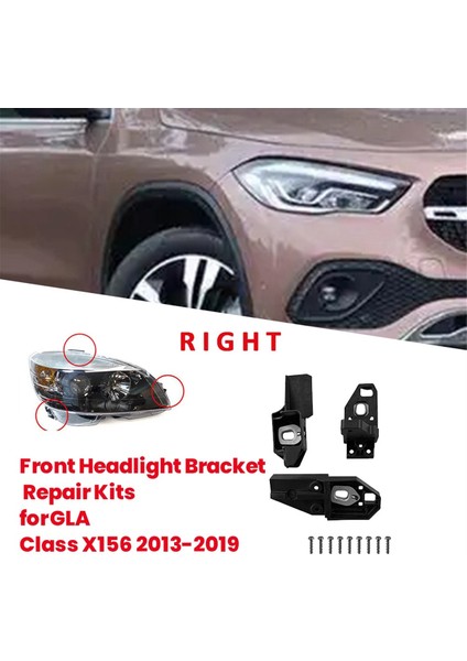 Araba Ön Far Braketi Onarım Montaj Kitleri Mercedes-Benz Gla Sınıf X156 13-19 Far Rs Braketi A1568200200 R (Yurt Dışından) fırsatları