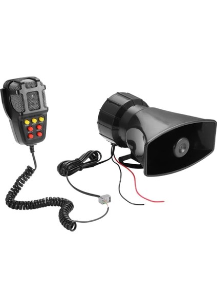 Araba Uyarı Alarm Kamyonu 7-Sesli Yüksek Alarm Hoparlörü 12V Siren Hava Boynuzu Megafon Polis Itfaiyeni Araba Boynuzu 110DB (Yurt Dışından)