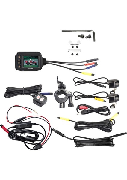 Motosiklet Sürüş Kaydedici Kamera Çizgi Kamera 2inch IPS Ekran 1080P+720P Çift Ahd Bisiklet Dashcam G-Sensör Park Modu (Yurt Dışından)