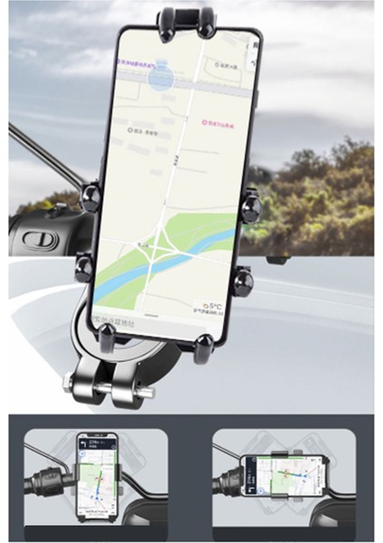 Motosiklet Bisiklet Montajı Için Ahtapot Telefon Braketi 360 ° Ayarlanabilir Telefon Navigasyon Tutucusu Arka Görünüm Ayna Tutucu (Yurt Dışından) fırsatları