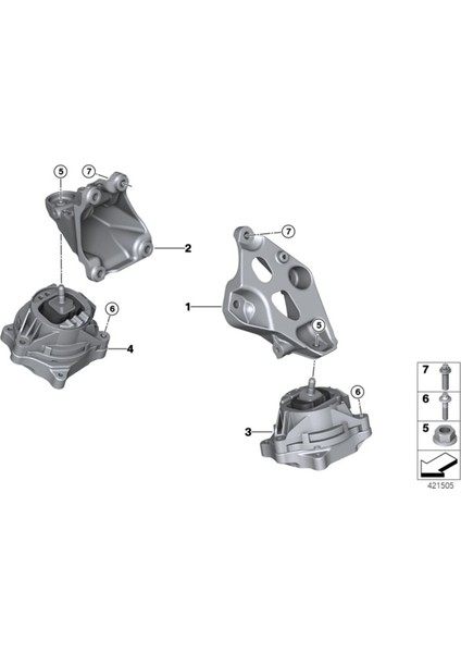 22116859412 Araba Sağ Motor Montaj Motor Montaj Braketi Bmw 1 2 3 4 Seri 2.0 D 3.0 D 2011-2015 (Yurt Dışından) fiyatları
