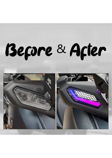 Yamaha Için XMAX300 2023 2024 Motosiklet Turn Sinyalleri Montaj Gündüz Koşu Işıkları Uygulaması Kontrolü Renk Değişimi C (Yurt Dışından) modelleri