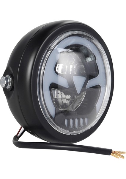 Evrensel Motosiklet 6.3 Inç 35W LED Fardıght Kafe Racer, Sarı Işık Için Yuvarlak Far (Yurt Dışından)