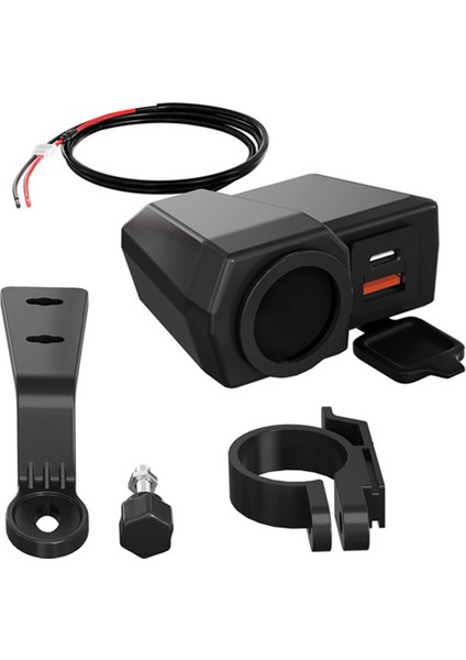 USB Socket Motosiklet Gideri ve Arka Ayna Su Geçirmez Hızlı Şarj Cihazı Telefon Güç Adaptörü Dijital Voltmetre Termometresi (Yurt Dışından) modelleri