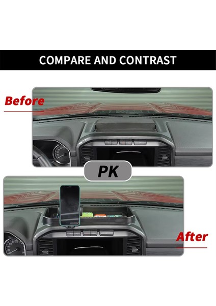 Ford F150 2021-2024 Iç Aksesuarlar Için Dash Monte Telefon Tutucu Merkez Konsolu Saklama Kutusu Tepsisi (Yurt Dışından) indirimleri