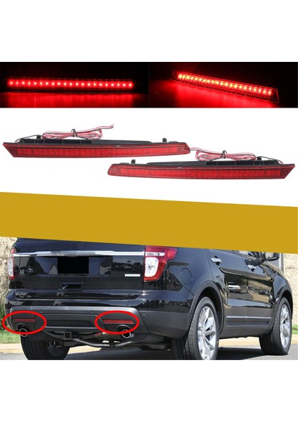 LED Arka Tampon Reflektörü Ford Explorer 2011-2015 Arka Fren Işığı BB5Z15A449C BB5Z15A448B (Yurt Dışından) fiyatları