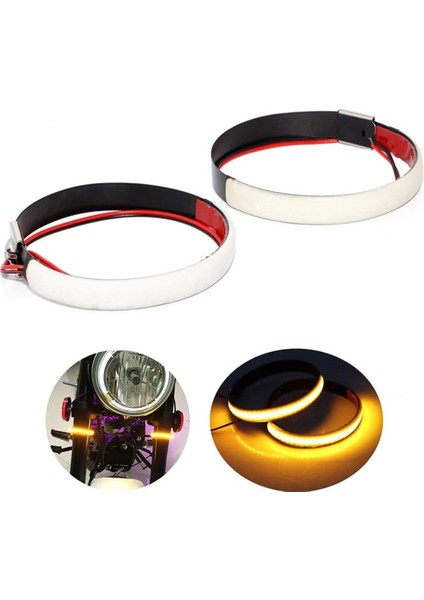 Evrensel Motosiklet Çatal LED Turn Sinyal Şerit Işıkları Kiti 45-70MM Çatal, 2 Adet Amber Için Uygun (Yurt Dışından) fiyatları