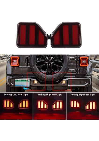 Jeep Wrangler Için Arka Tampon Reflektör Işığı Jl 2018-2023 Arka Sis Lambası Dönüş Sinyali Fren Lambaları (Yurt Dışından) fırsatları