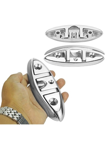 4pcs 6inch Paslanmaz Çelik Kepçesi Deniz Katlanabilir Tekne Kepçeleri Katlanır Güverte Demirleme Kepçesi Sifon Montajı Monte Tekne Yatları (Yurt Dışından) indirimleri