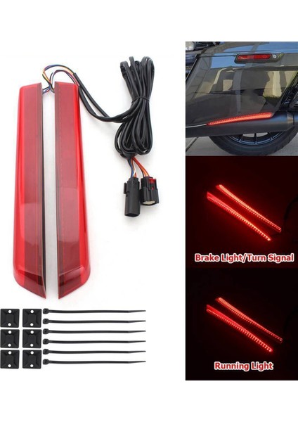 1paır Kırmızı LED Saddlebag Yan Işaretçi Harley Touring Street Glide 2014-2024 Dönüş Sinyal Fren Lambası (Yurt Dışından) indirimleri