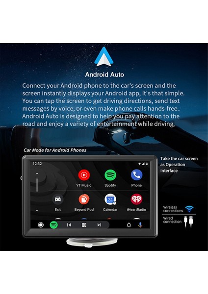 7 Inç Kablosuz Carplay Android Otomatik Oyuncu Araba Gps Navigasyon Cep Telefonu Arabağlantı Multimedya Bluetooth Araba Mp5 (Yurt Dışından) indirimleri