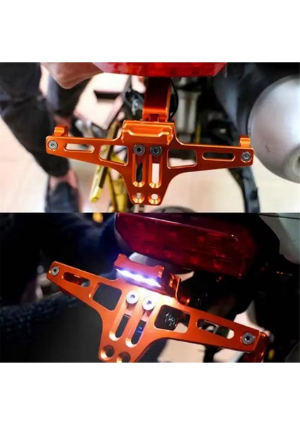 LED Motosiklet Plakası Işık Dekoratif Lamba Evrensel Alüminyum Alaşım Arka Tail Işık Plaka Tutucu Işık B (Yurt Dışından) modelleri