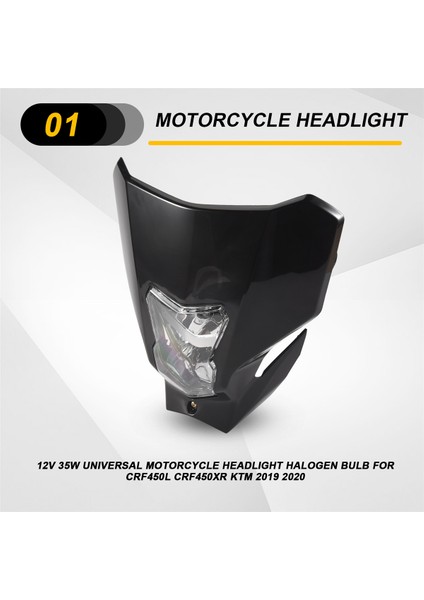 12V 35W Evrensel Motosiklet Far Honda CRF450L CRF450XR Ktm 2019 2020 Yamaha Suzuki Kawasaki Için (Yurt Dışından) fırsatları