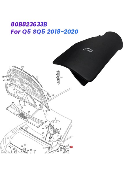 Audi Q5 Sq5 2018-2020 Bonnet Açma Kolu 11492835 Için Araba Iç Kaput Serbest Bırakma Kolu 80B823633B (Yurt Dışından) fiyatları