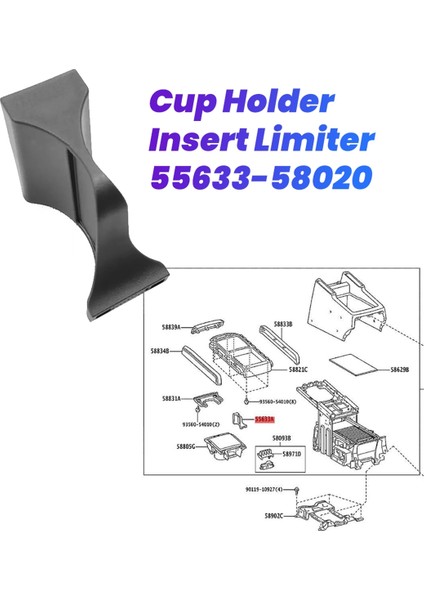 Toyota Alphard 20 Serisi 2008-2014 Için Toyota Alphard 20 Serisi Için Araç Ön Konu Tutucu Insert Sınırlayıcı 55633-58020 (Yurt Dışından) modelleri
