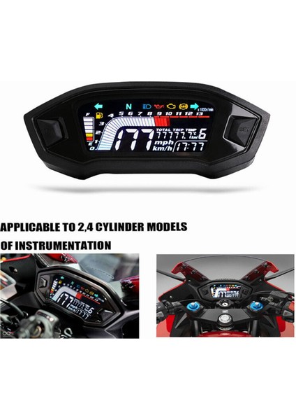Motosiklet LCD Dijital Kilometre Sometre LED Speedometre 2, 4 Silindirli Model Için (Yurt Dışından) fiyatları