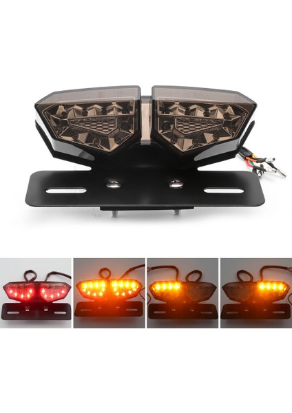 Motosiklet Arka Lamba Dumanı LED Motosiklet Fren Kuyruğu Dönüş Sinyal Plakası Entegre Işık (Yurt Dışından) indirimleri