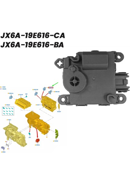 Araba Isıtıcı Kutusu Motor JX6A-19E616-CA Ford Focus Mk4 2019-2024 JX6A-19E616-BA Klima Isıtma Aktüatör Sürüşü (Yurt Dışından) fırsatları