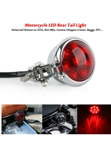 Motosiklet LED Arka Kuyruk Işık Freni Durdurma Lambası Moto LED Kuyruk Işığı Bobber Chopper Cafe Siyah (Yurt Dışından) fırsatları