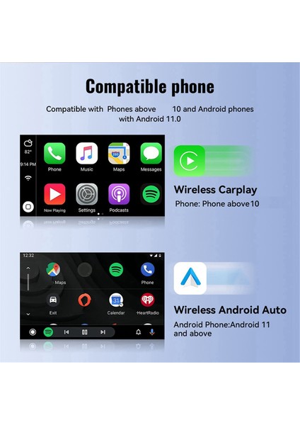 Acodo Kablosuz Android Otomatik Carplay Adaptör 2 Içerik 1 Aı Kutu Araç Kablosuz USB Yükseltme Carplay Kablosuz (Yurt Dışından) fırsatları