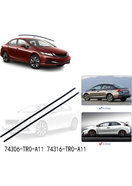 74306-TR0-A11 2pcs Sol Sağ Araba Çatı Kalıplama Trimleri Honda Civic 4 Kapı 2012-2015 74316-TR0-A11 (Yurt Dışından) fiyatları