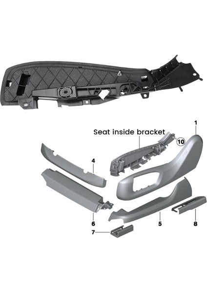 Araba Ön Sol Koltuk Yan Braket Bmw 5 7 Seri 520 730 X5 X6 Araç Aksesuarları 52107317458 52107317459 (Yurt Dışından) fiyatları