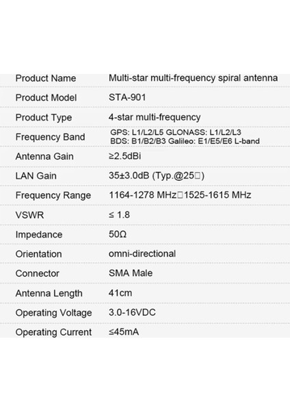 L1 L2 L5 G1 G2 901 Anten Multiband Yüksek Kazançlı Iletişim Rtk Gps Sarmal Anten Gnss Iha Fpv Drone Anten (Yurt Dışından) indirimleri